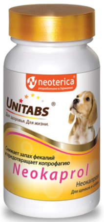 Unitabs (Neoterica) Neokaprol для снижения запаха фекалий у щенков и собак и предотвращения копрофагии 100 таб