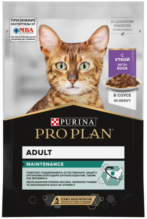 Влажный корм Purina Pro Plan кусочки в соусе для кошек с уткой 85 г