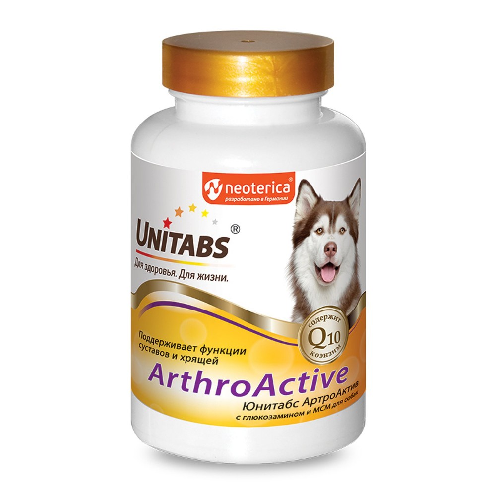 Unitabs (Neoterica) ArthroАctive витаминно-минеральный комплекс для собак, для суставов и хрящей, 100 таб.