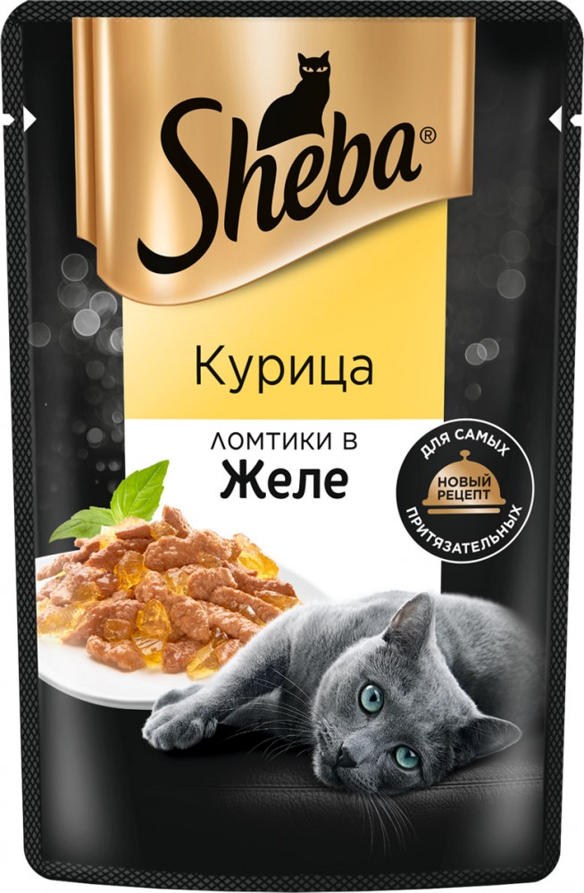 Влажный корм Sheba для кошек . Ломтики в желе, курица 85 г