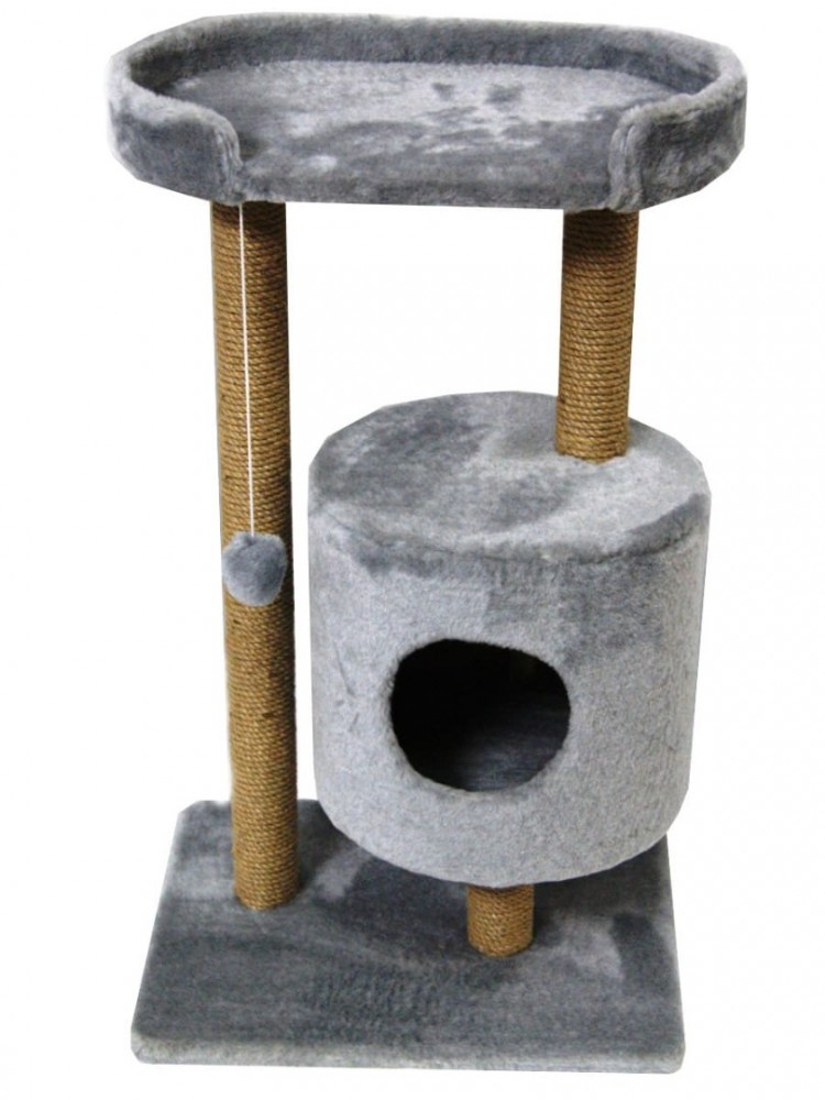 Когтеточка для кошек Меридиан «Круглый с площадкой», джут 650х410х1310. Цвет в ассортименте