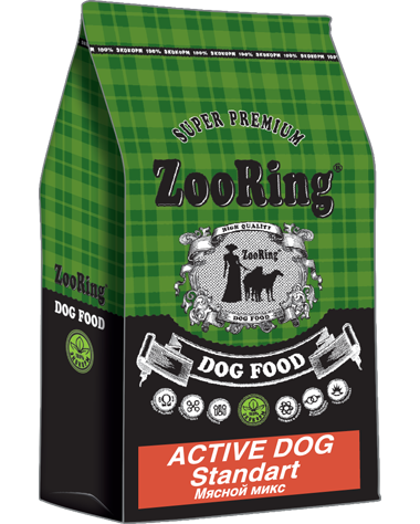Корм ZooRing ACTIVE DOG STANDART Мясной микс для средних и крупных собак
