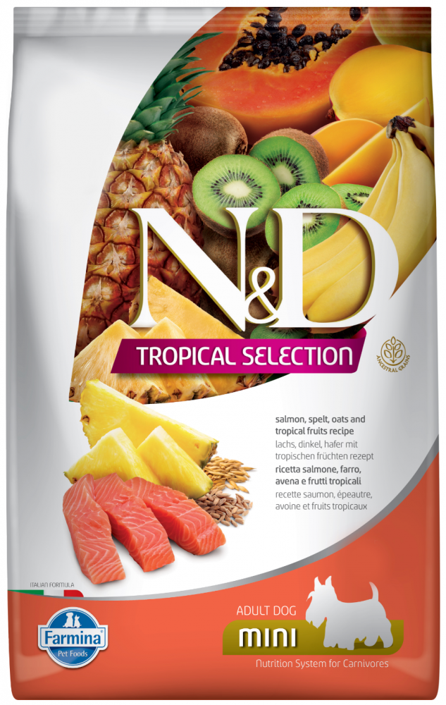 Корм Farmina N&amp;D Tropical Selection Lamb Mini (низкозерновой) для собак малых пород, с лососем 1,5 кг