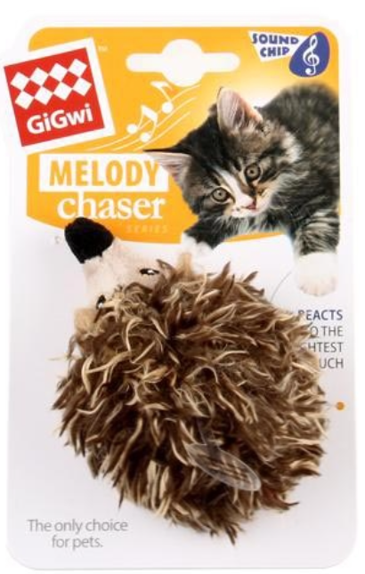 GiGwi игрушка для кошек Ёжик, с электронным чипом, 10 см
