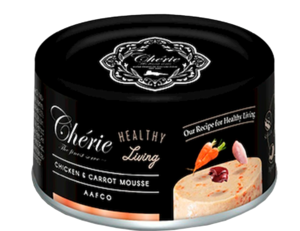 Корм Pettric Cherie Healthy Living (мусс) для кошек, курица с морковью, 80 г