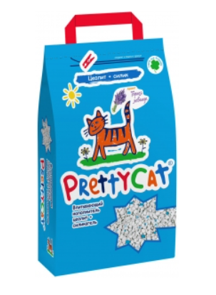 Наполнитель PrettyCat Naturel для кошек, впитывающий, с део-кристаллами, глиняный, цеолит, силикагель, лаванда, 4 л, 2 кг