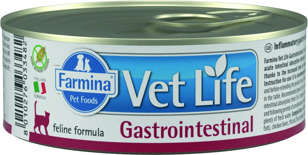 Корм Farmina Vet Life Gastrointestinal (паштет) для кошек при заболеваниях ЖКТ, 85 г