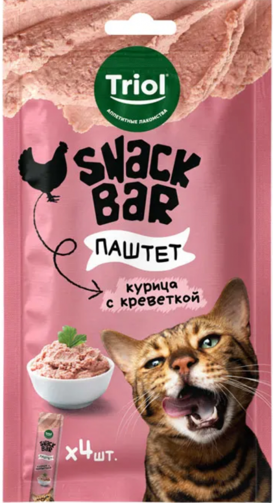 Лакомство для кошек &quot;Паштет из курицы с креветкой&quot;, 40г, серия SNACK BAR