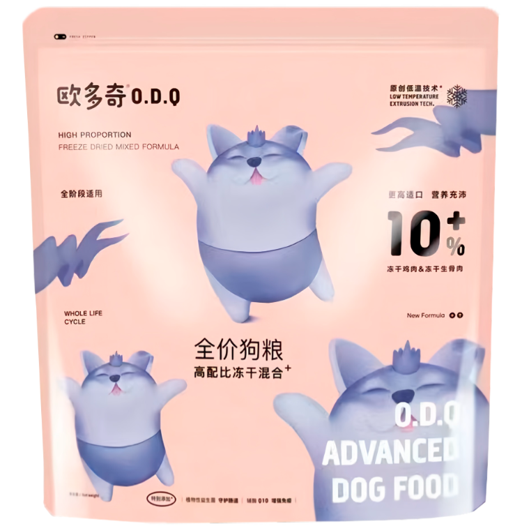 Корм O.D.Q. для собак, с напылением и кусочками курицы, 1.5 кг