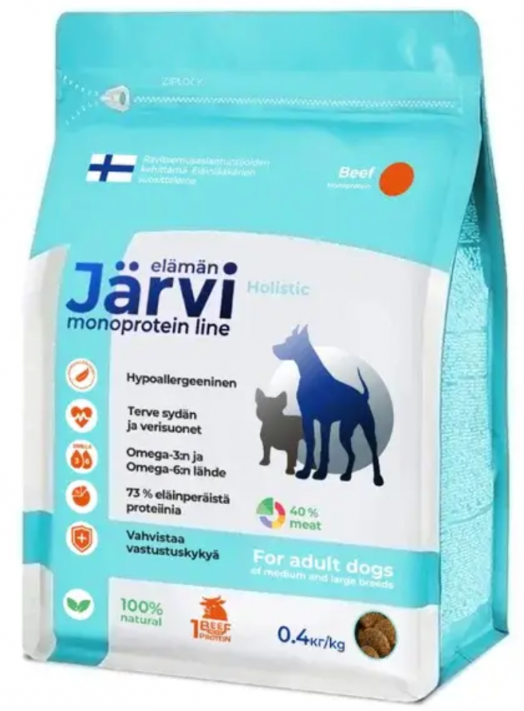 Корм Jarvi МОНО Медиум/Макси Говядина гипоаллергенный для собак средних и крупных пород 1,5 кг
