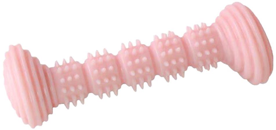 Homepet Dental игрушка для собак, гантель с шипами, розовая, 14.2 см