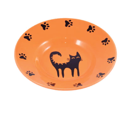 Миска Mr.Kranch керамическая-блюдце для кошек 140 мл оранжевая