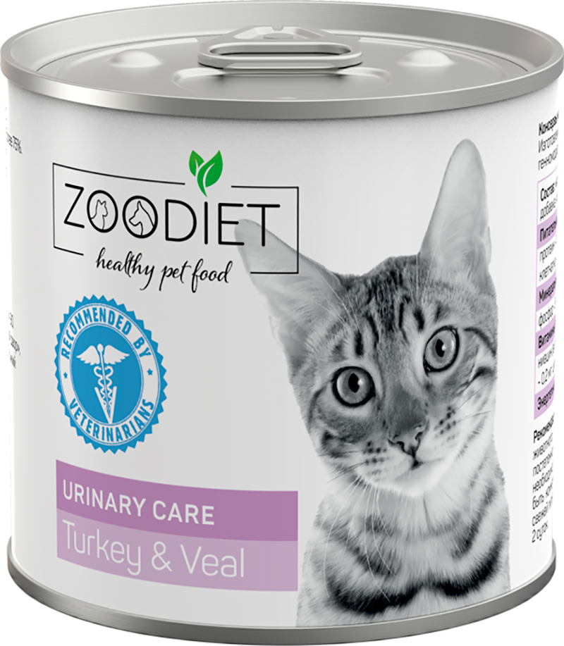 Корм Zoodiet Urinary Care Turkey &amp; Veal (консерв.) для кошек, для профилактики и здоровья мочевыводящих путей, с индейкой и телятиной, 240