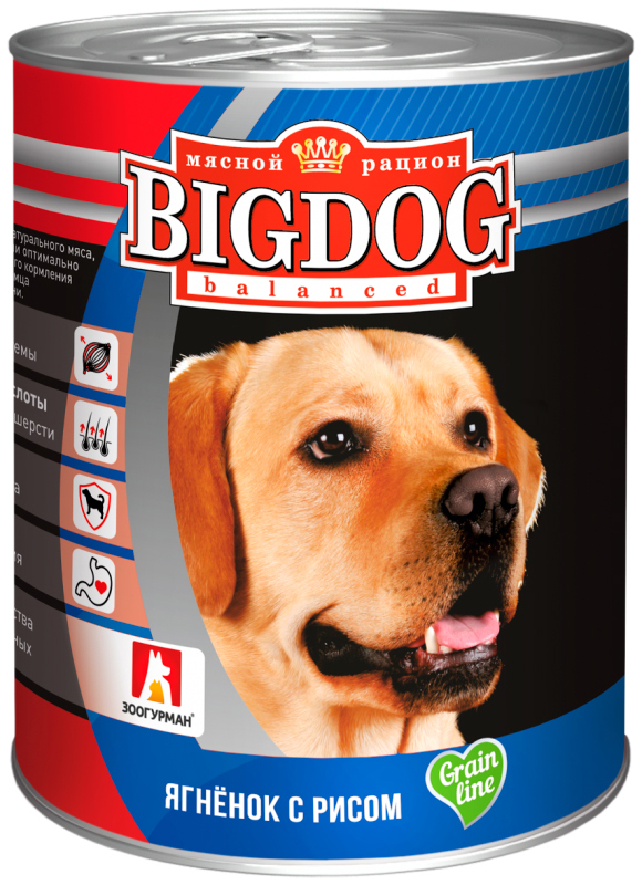 Консервы для собак Зоогурман &quot;BIG DOG&quot; ягненок с рисом 850 г