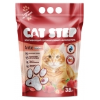 Наполнитель для кошек Cat Step силикагелевый с ароматом клубники 3,8 л