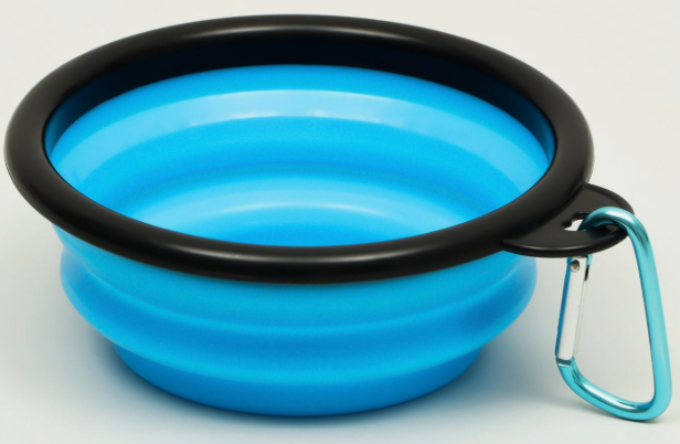 Миска складная, 250 мл, 11 см, силикон, металл, синяя