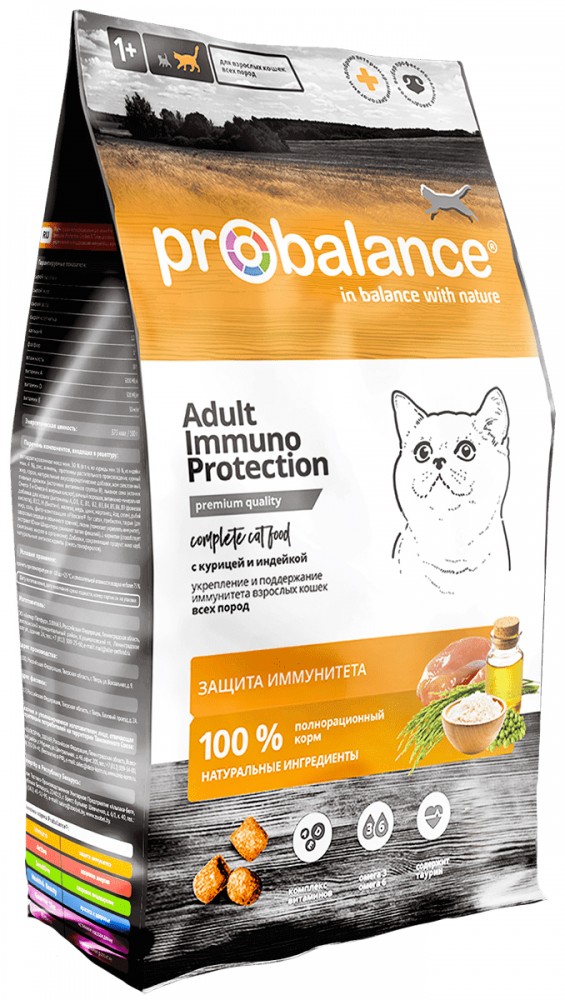 Корм для кошек ProBalance Immuno Protection с курицей и индейкой 1,8кг