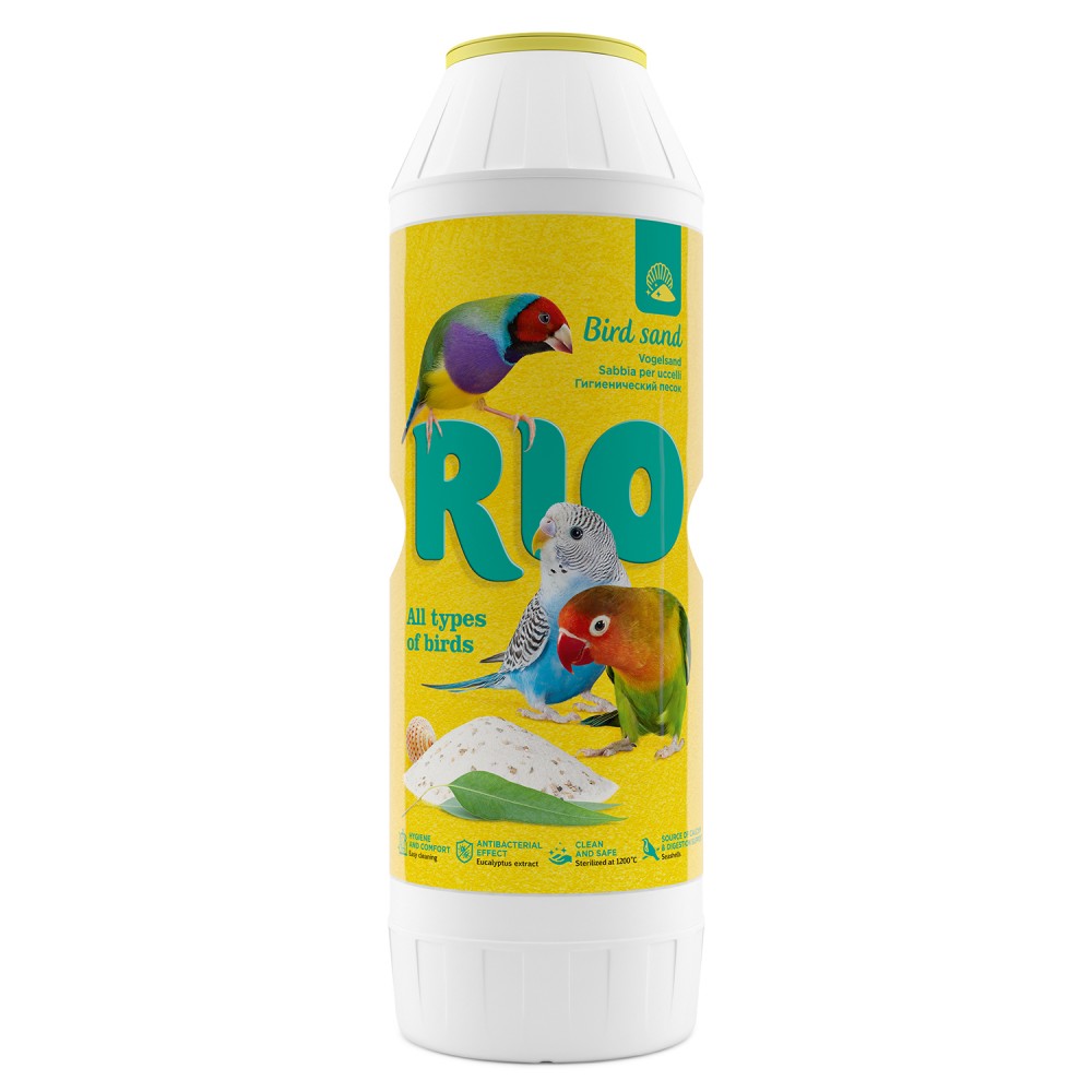 Песок RIO для птиц, с экстрактом эвкалипта и ракушечником, гигиенический, 2 кг