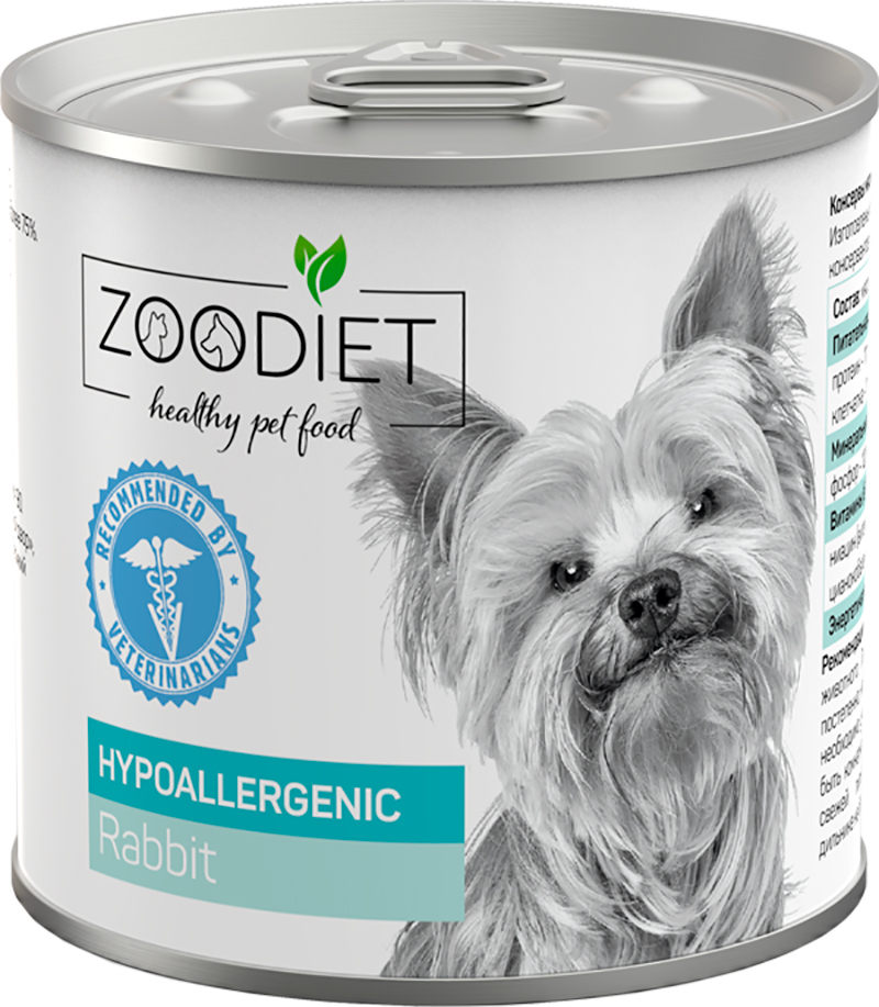 Корм Zoodiet Hypoallergenic Rabbit (консерв.) для собак, склонных к аллергии, с кроликом, 240 г