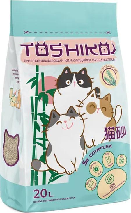 Наполнитель Toshiko для кошек, древесный, комкующийся, без запаха, 7.6 кг, 20 л