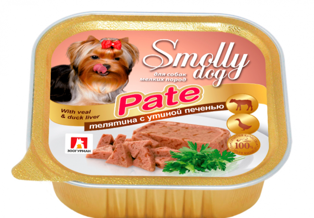 Корм Зоогурман Smolly dog pate (консерв.) для собак, телятина с кроликом, 100 г