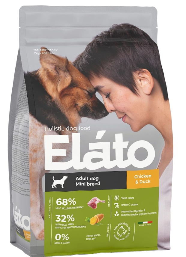 Корм Elato Holistic (беззерновой) для собак малых пород, с курицей и уткой, 500 г