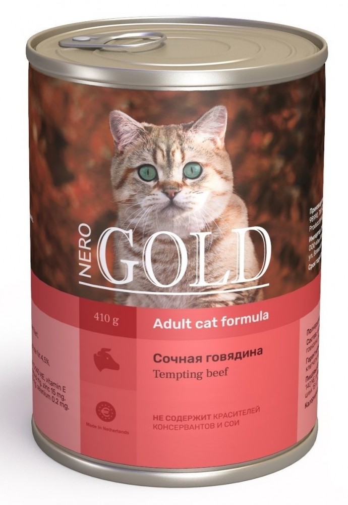 Консервы Nero Gold для кошек &quot;Сочная говядина&quot; (Tempting Beef) 415 г