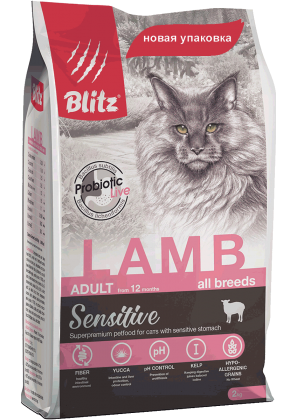 Корм сухой для кошек Blitz For Adult Cats Lamb с ягненком 10 кг