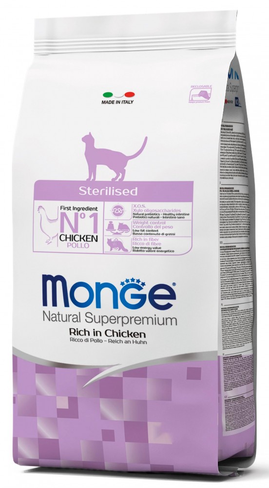 Корм сухой Monge Cat Sterilized корм для стерилизованных кошек с курицей 400 г