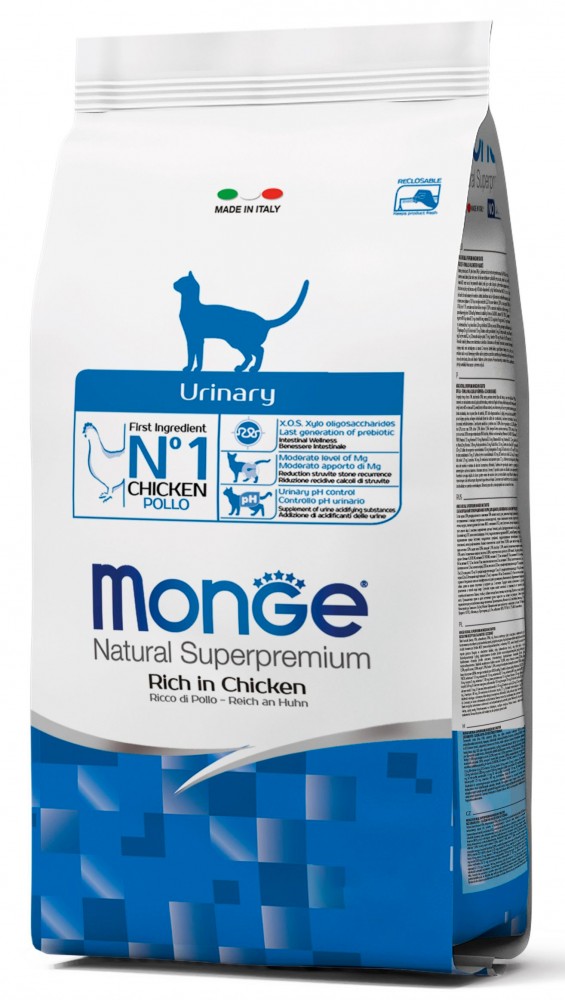 Корм сухой Monge Cat Urinary корм для кошек профилактика МКБ с курицей  1,5 кг