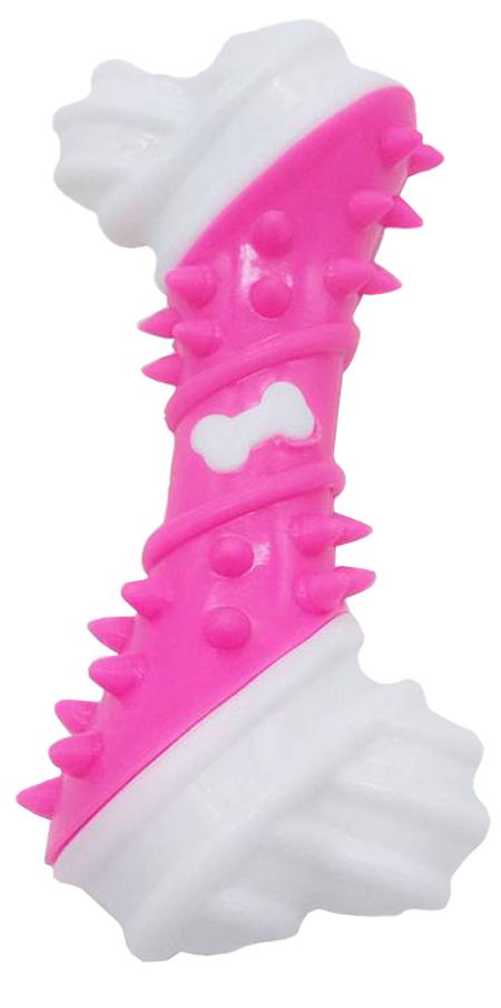 Homepet игрушка для собак, косточка, бело-розовая, 12.5 см