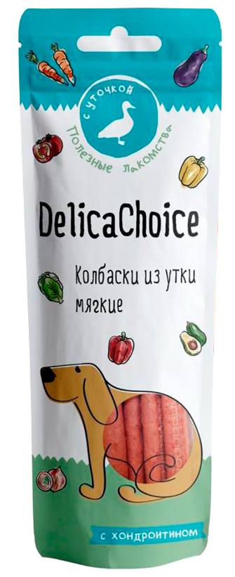 Лакомство Delica Choice для собак, колбаски мягкие из утки, 40 г