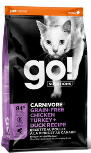 Корм GO! Solutions беззерновой для котят и кошек &quot;4 вида мяса: курица, индейка, утка и лосось&quot; 1,36 кг