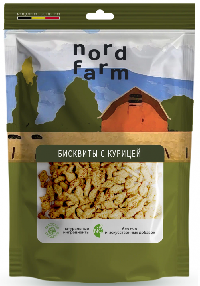 Лакомство Nord Farm Бисквиты из курицы 90 г для кошек