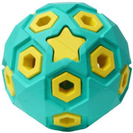 Homepet Silver Series Игрушка Мяч звездное небо для собак, бирюзово-желтый, каучук, 8 см