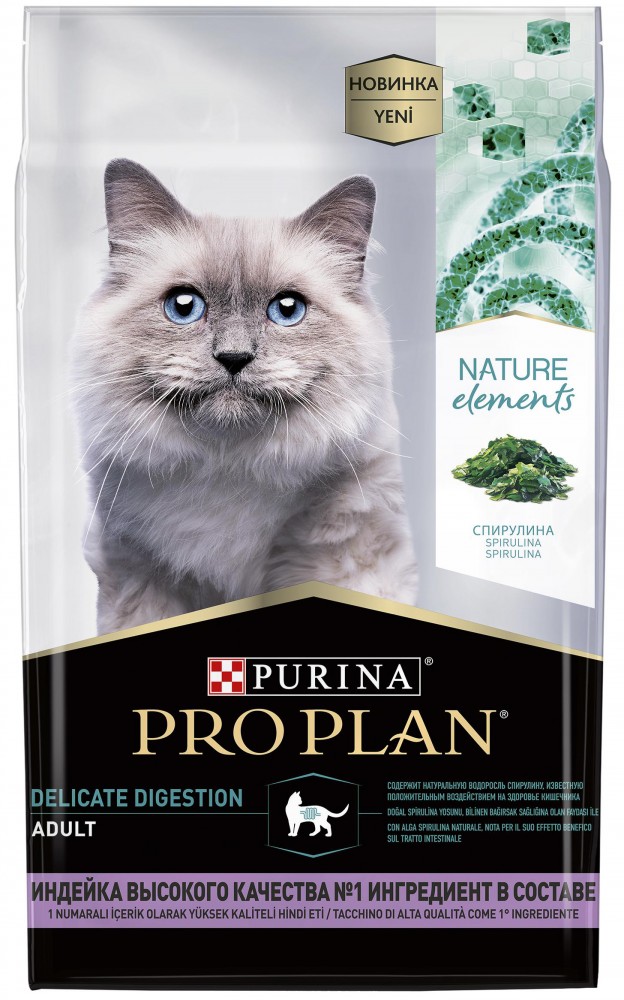 Корм для кошек PRO PLAN Nature Elements Delicate Digestion для кошек, для поддержания здорового пищеварения, с индейкой