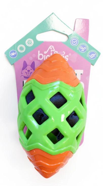 Игрушка-шуршалка Биохаус д/собак &laquo;Мяч-регби&raquo;, микс 152г/18&times;9см