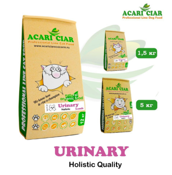 Acari ciar - корм для кошек A&#039;CAT Urinary Lamb Holistic для профилактики МКБ, ягнёнок