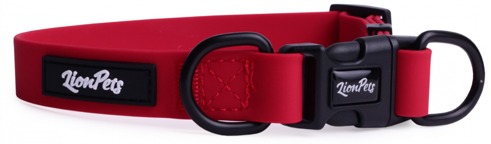 Ошейник из биотана LionPets с пластиковой пряжкой LPO-00530-2 (Красный) (Размер M обхват шеи 25-40 см, ширина 2,0 см)
