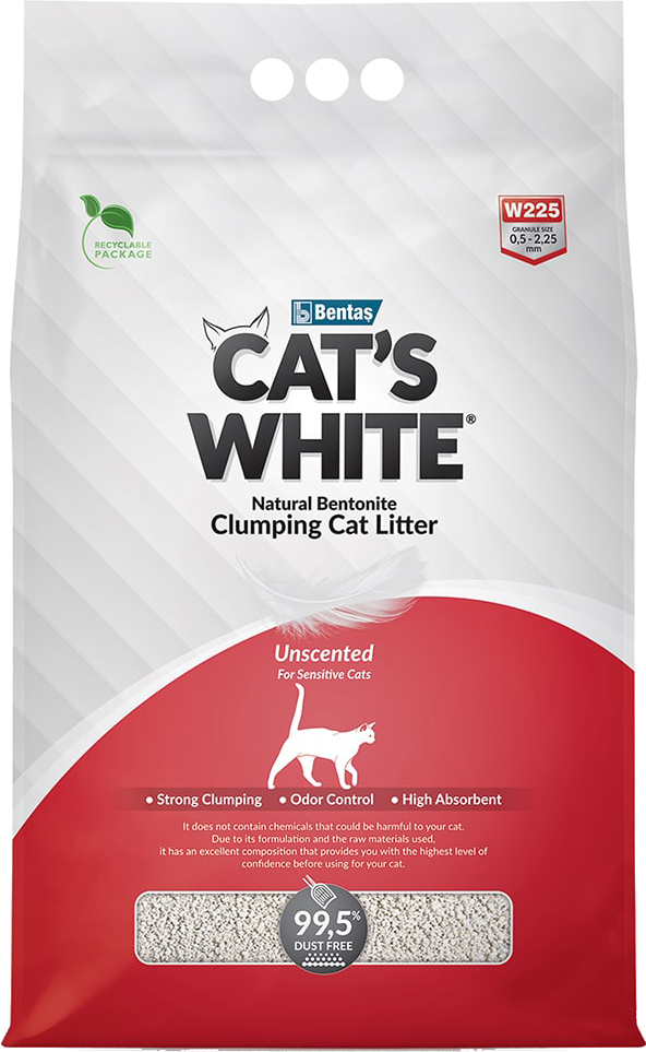 Наполнитель Cat&#039;s White Natural Unscented для кошек, комкующийся, без ароматизатора, 5 л, 4,3 кг
