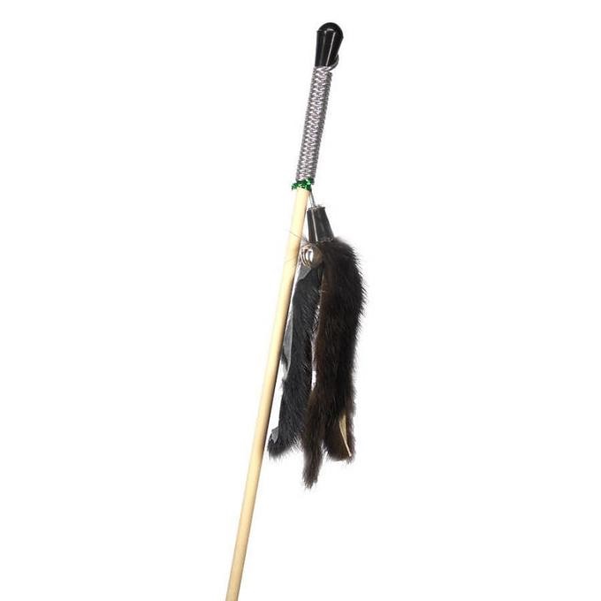 Дразнилка-Удочка GoSi для кошек Мышиные хвосты на веревке, палочка 150 см