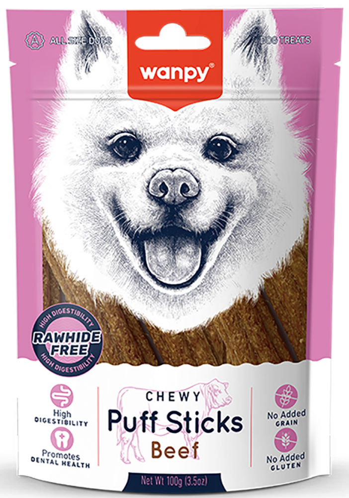 Wanpy Dog Лакомство для собак "трубчатые палочки" с говядиной 100 г