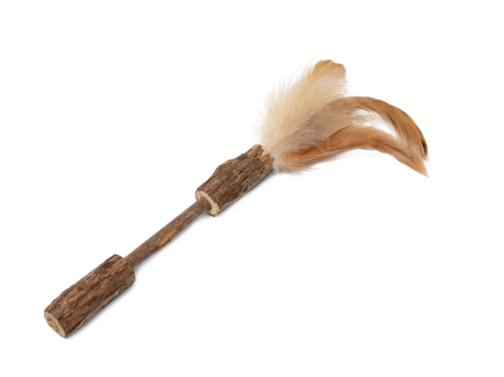 Игрушка для кошек из мататаби &quot;Палочка с перьями&quot;, 120/170мм, серия NATURAL, Triol