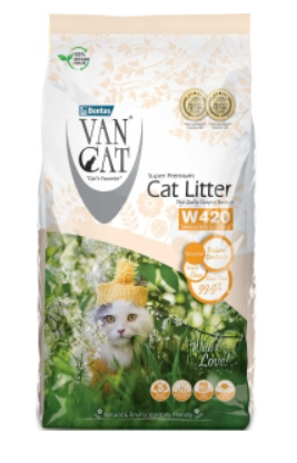 Наполнитель Van Cat 100% натуральный, комкующийся, без пыли, (пакет) 15 кг