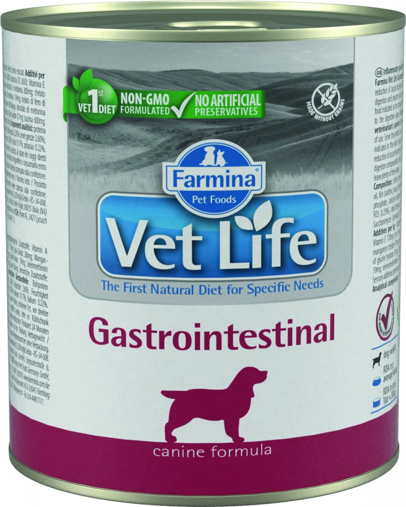 Корм Farmina Vet Life Gastrointestinal (паштет) для собак при заболеваниях ЖКТ, 300 г