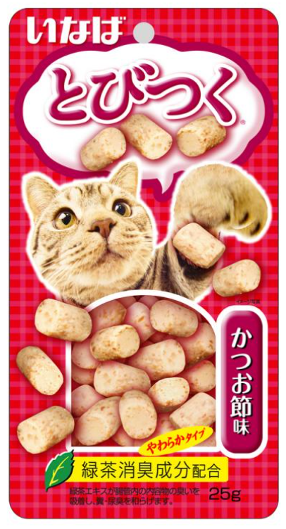 Запеченное лакомство INABA Tobitsuko для кошек со вкусом кацуобуси, 25 г