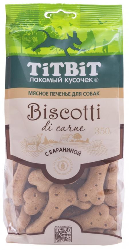 Лакомство TiTBiT Бискотти печенье для собак, с бараниной, 350 г