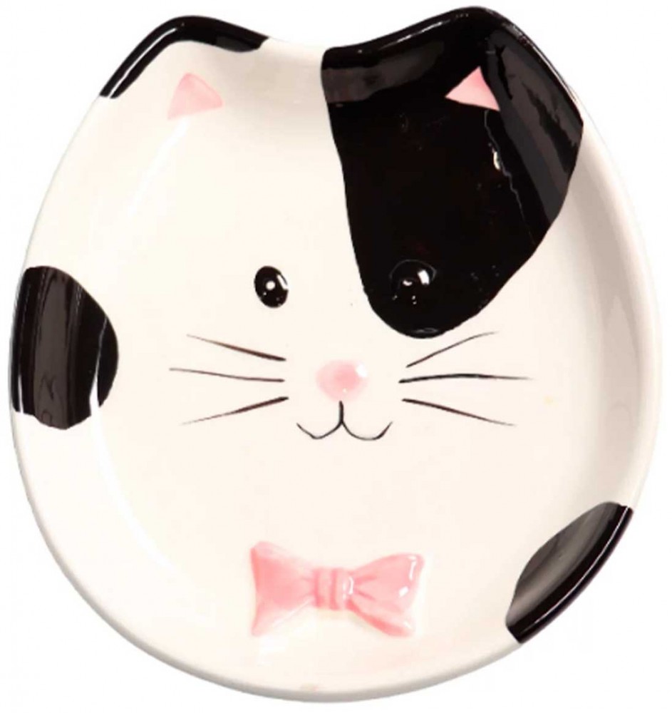 Миска Mr.Kranch керамическая для кошек и собак &quot;Мордочка кошки черно-белая&quot; 130 мл
