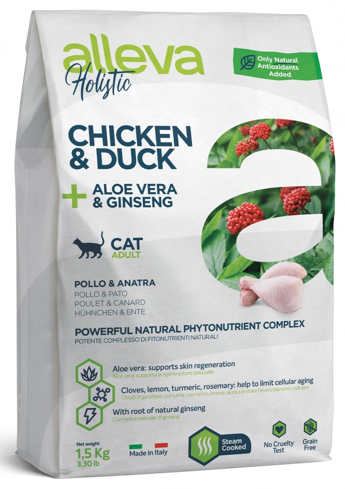 Корм Alleva Holistic Cat Adult Chicken &amp; Duck для кошек, курица, утка 1,5 кг