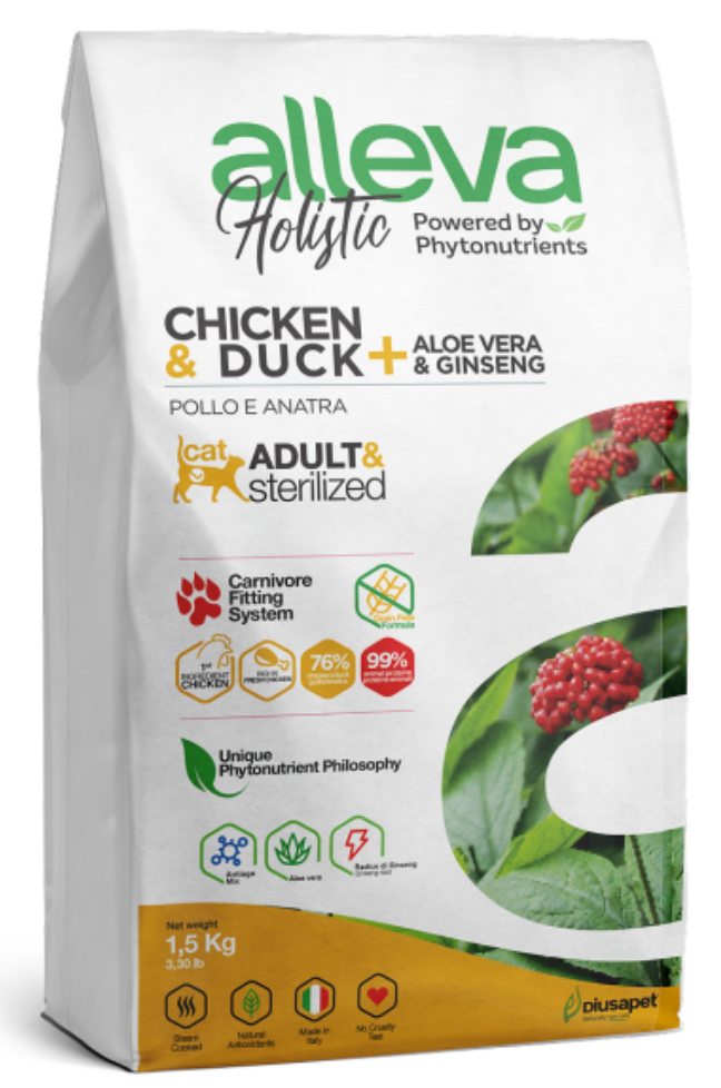 Корм Alleva Holistic Cat Adult Chicken &amp; Duck для кошек, курица, утка